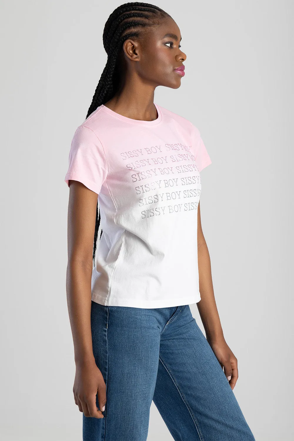Regular Fit Tie Dye Bling Logo Top - White sold by Edgars product image thumbnail 3