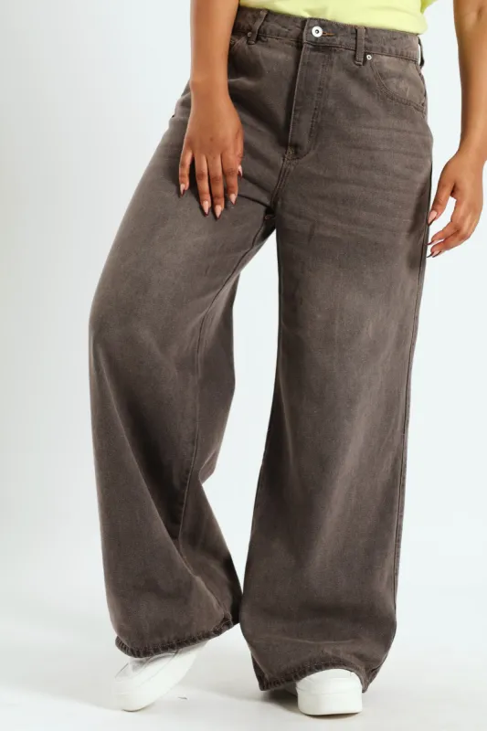 Regular Rise Baggy Jean - Black/Brown sold by Edgars