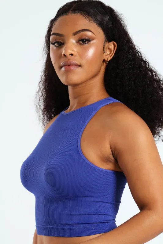 Seamless Racer Tank Top - Cobalt sold by Edgars