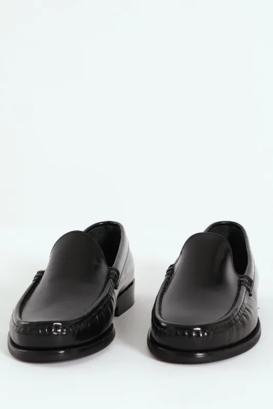 Hi Shine Plain Upper Moccasin - Black sold by Edgars 