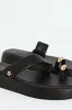 Metal Trim Toe Post Crosstrap Sandal - Black sold by Edgars