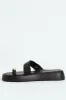 Metal Trim Toe Post Crosstrap Sandal - Black sold by Edgars