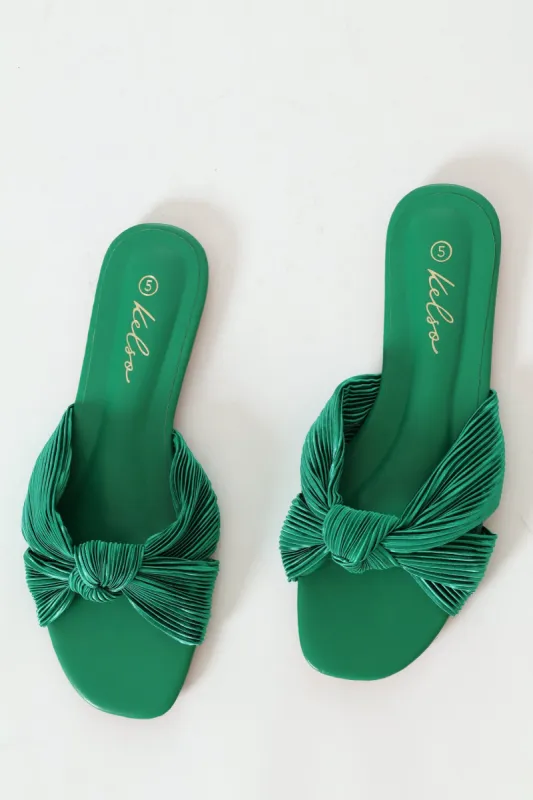 Knotted Cross Strap Sandal - Green sold by Edgars