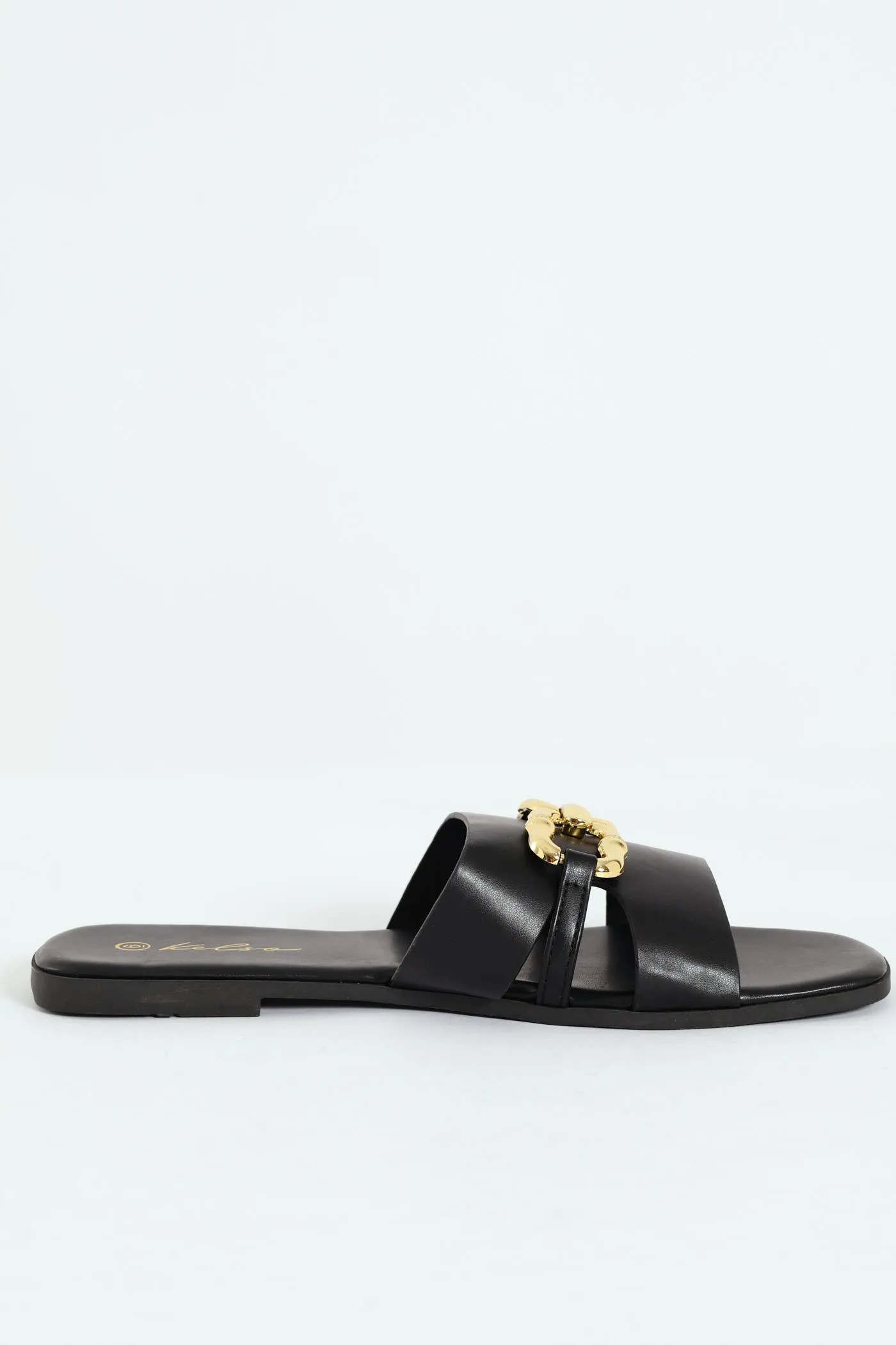 Gold Chain Detail Open Toe Mule Sandal - Black sold by Edgars product image thumbnail 2