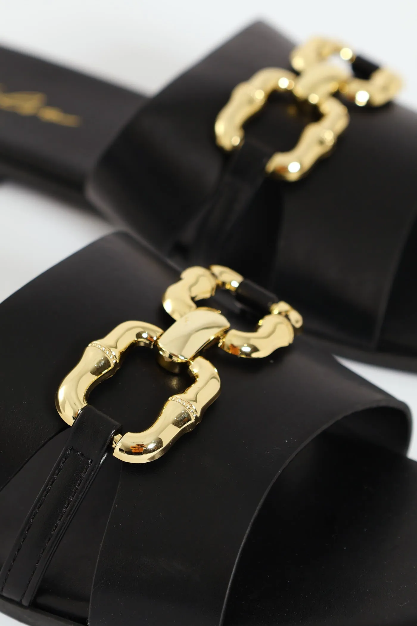 Gold Chain Detail Open Toe Mule Sandal - Black sold by Edgars product image thumbnail 3