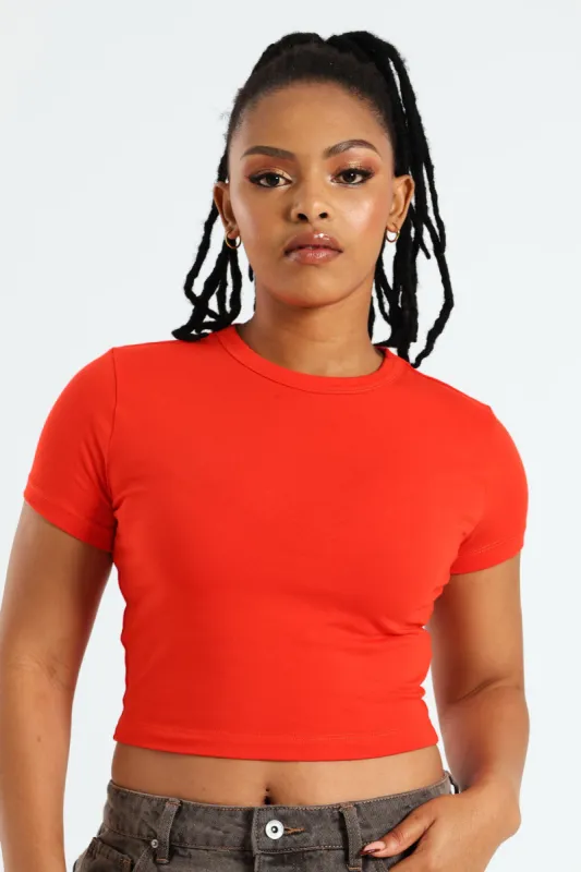 Basic Short Sleeve Tee - Tangerine sold by Edgars