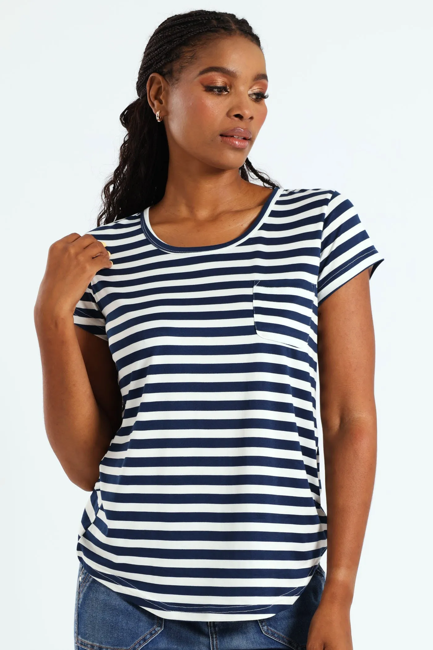 Stripe Pocket Tee - Navy/White sold by Edgars product image thumbnail 2