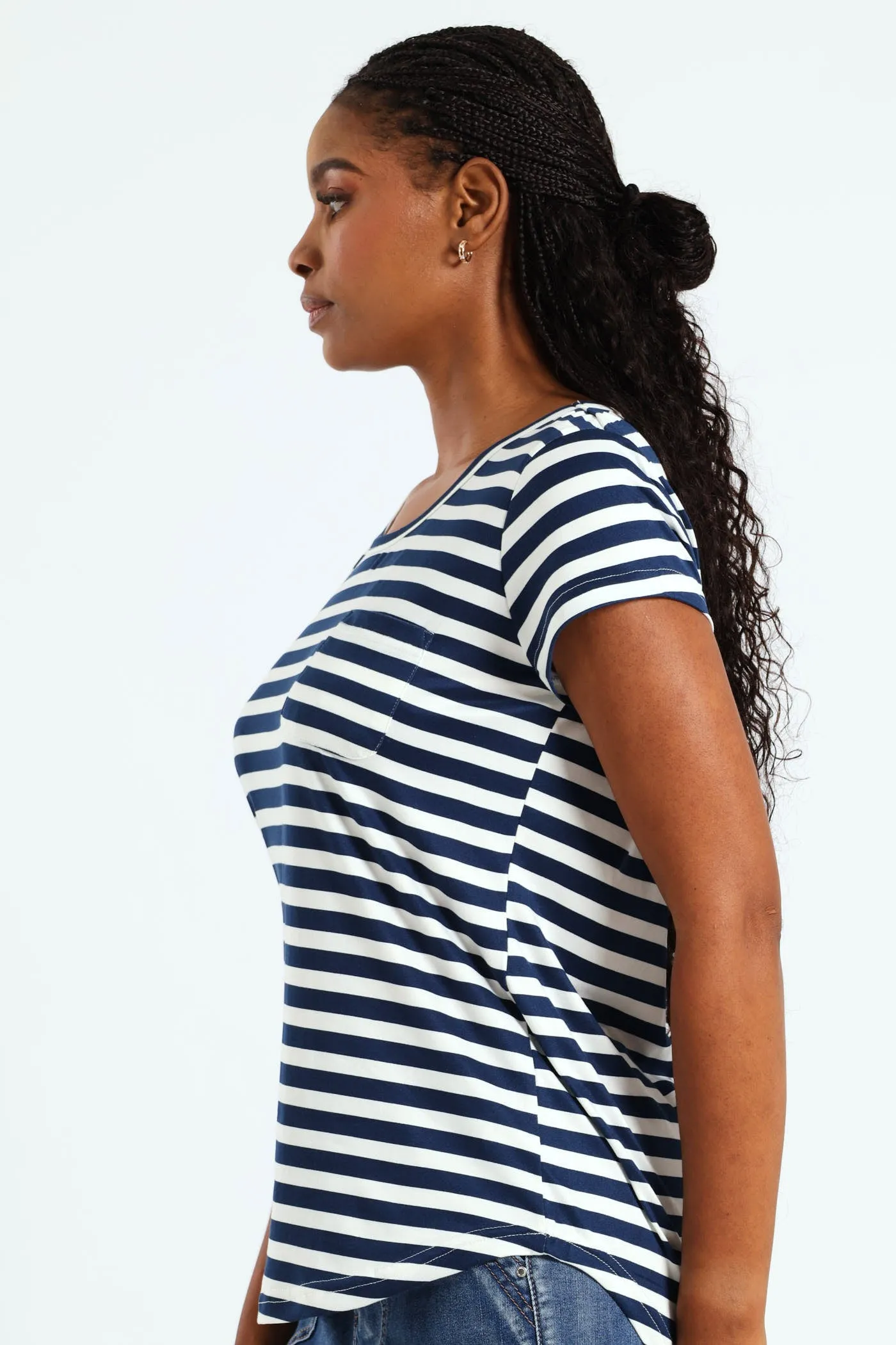 Stripe Pocket Tee - Navy/White sold by Edgars product image thumbnail 3