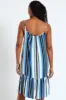 Strappy Peplum Hem Mini Dress - White/Blue sold by Edgars