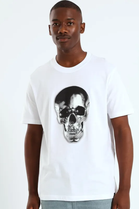 Skull Printed Tee - White made by Edgars