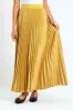 Pleated Satin Maxi Skirt - Gold sold by Edgars