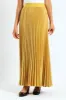 Pleated Satin Maxi Skirt - Gold sold by Edgars
