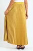 Pleated Satin Maxi Skirt - Gold sold by Edgars