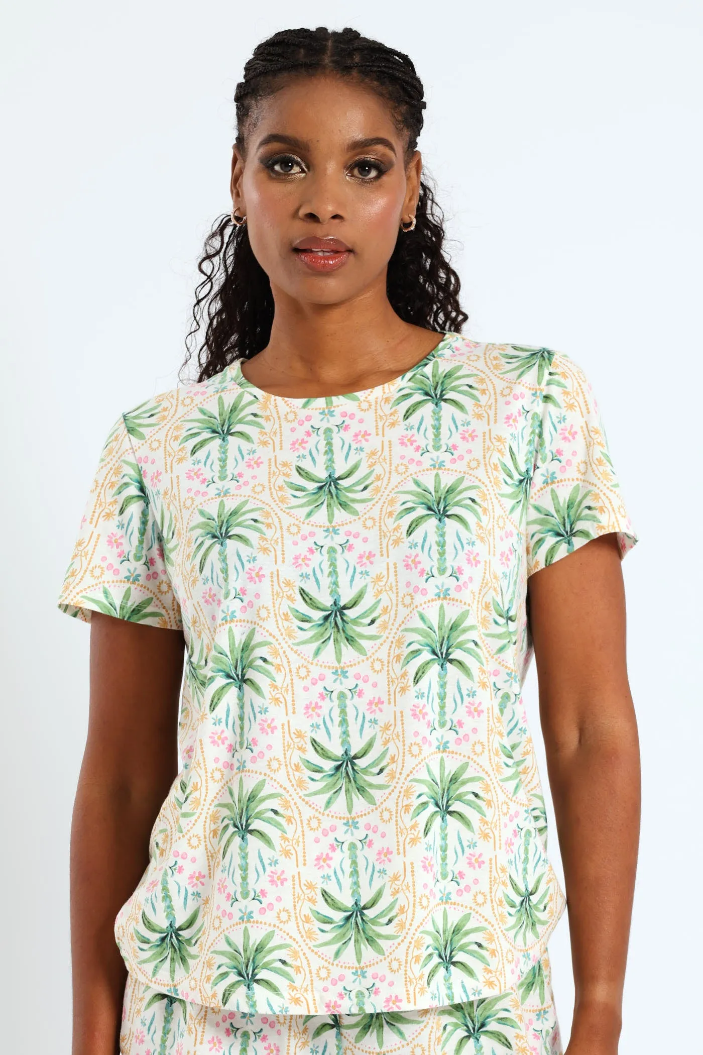 Palm Knit Tee - White sold by Edgars