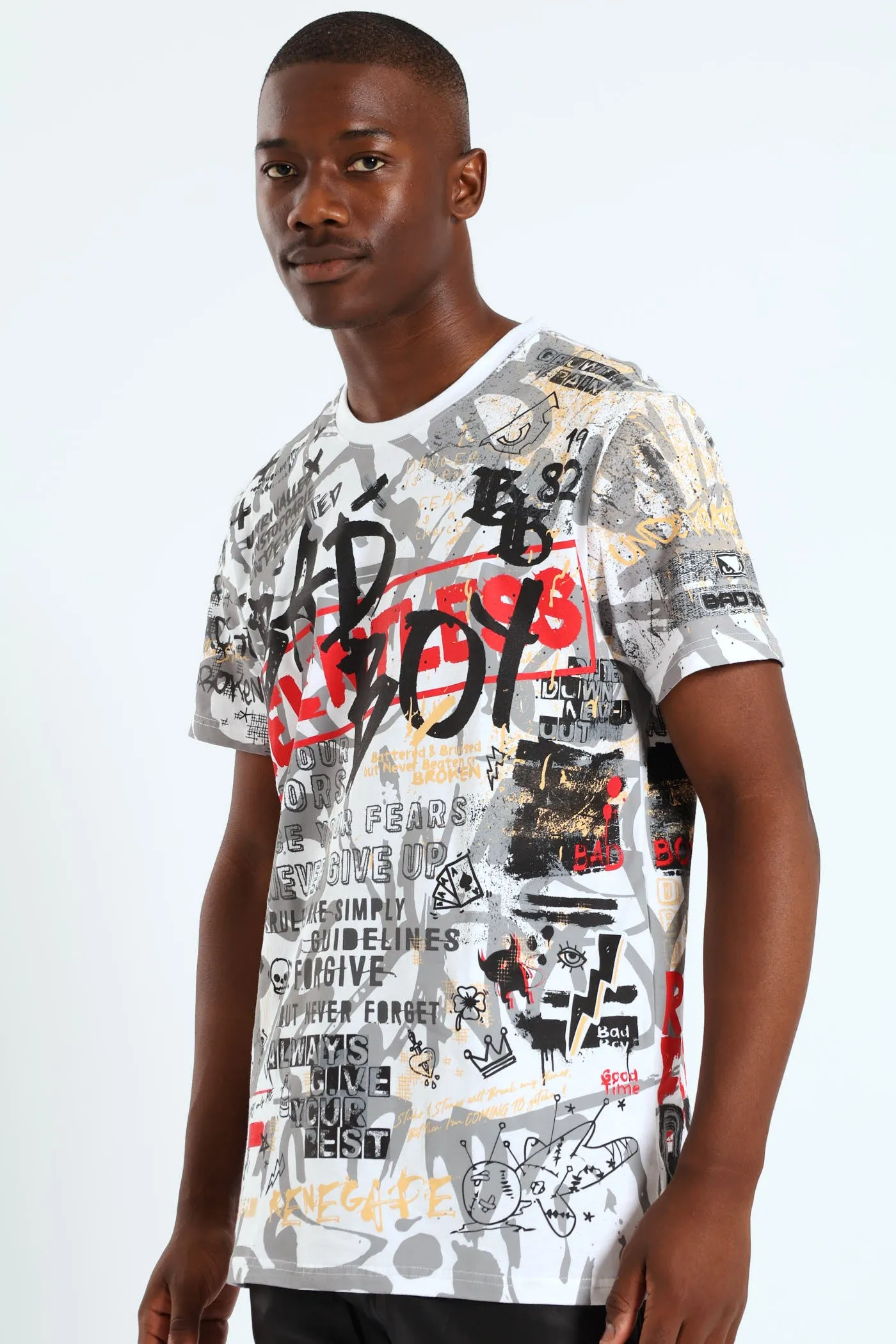 All Over Evil Print Tee - White sold by Edgars product image thumbnail 2