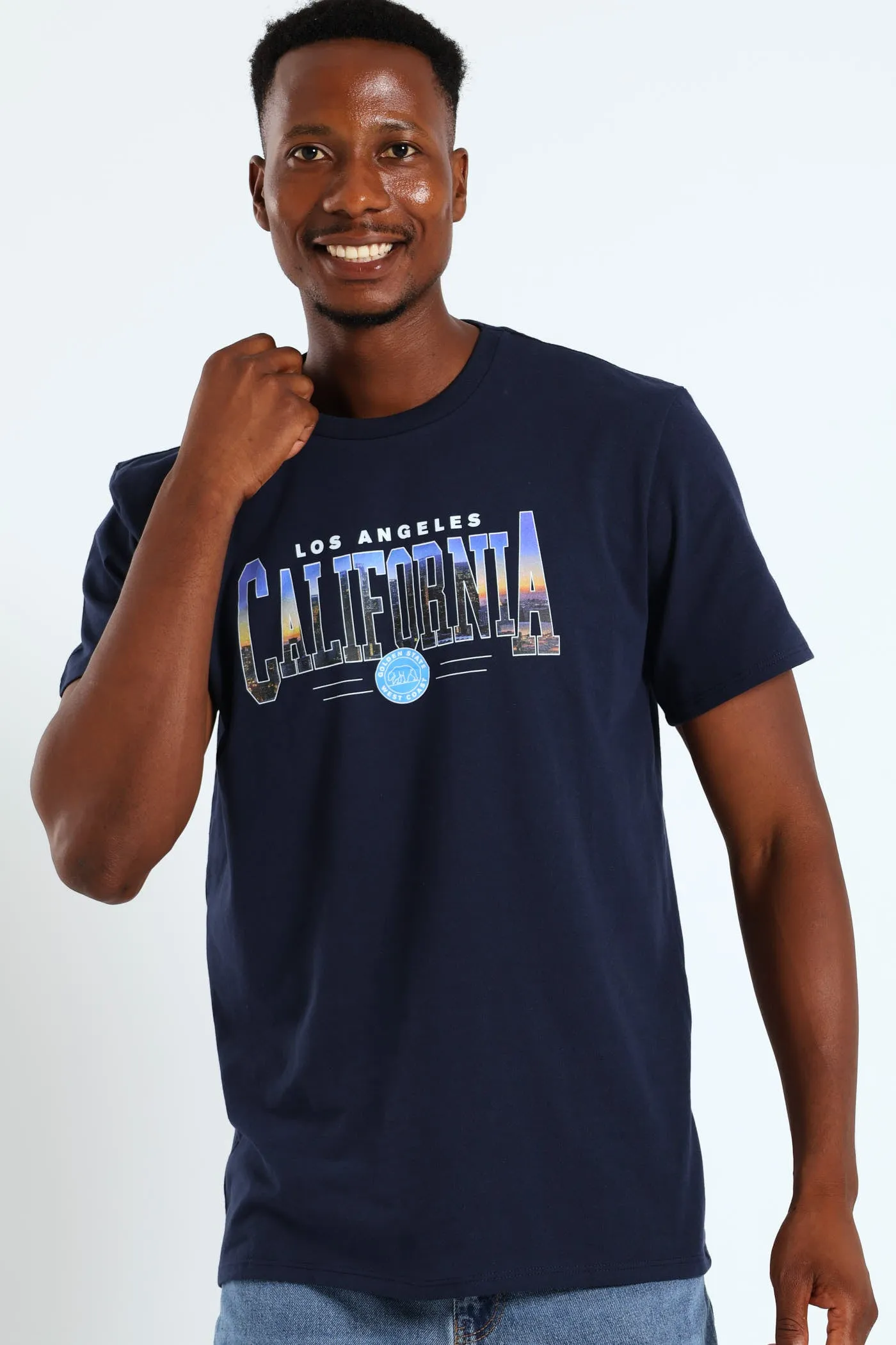 LA California Sunrise Photo Tee - Navy sold by Edgars