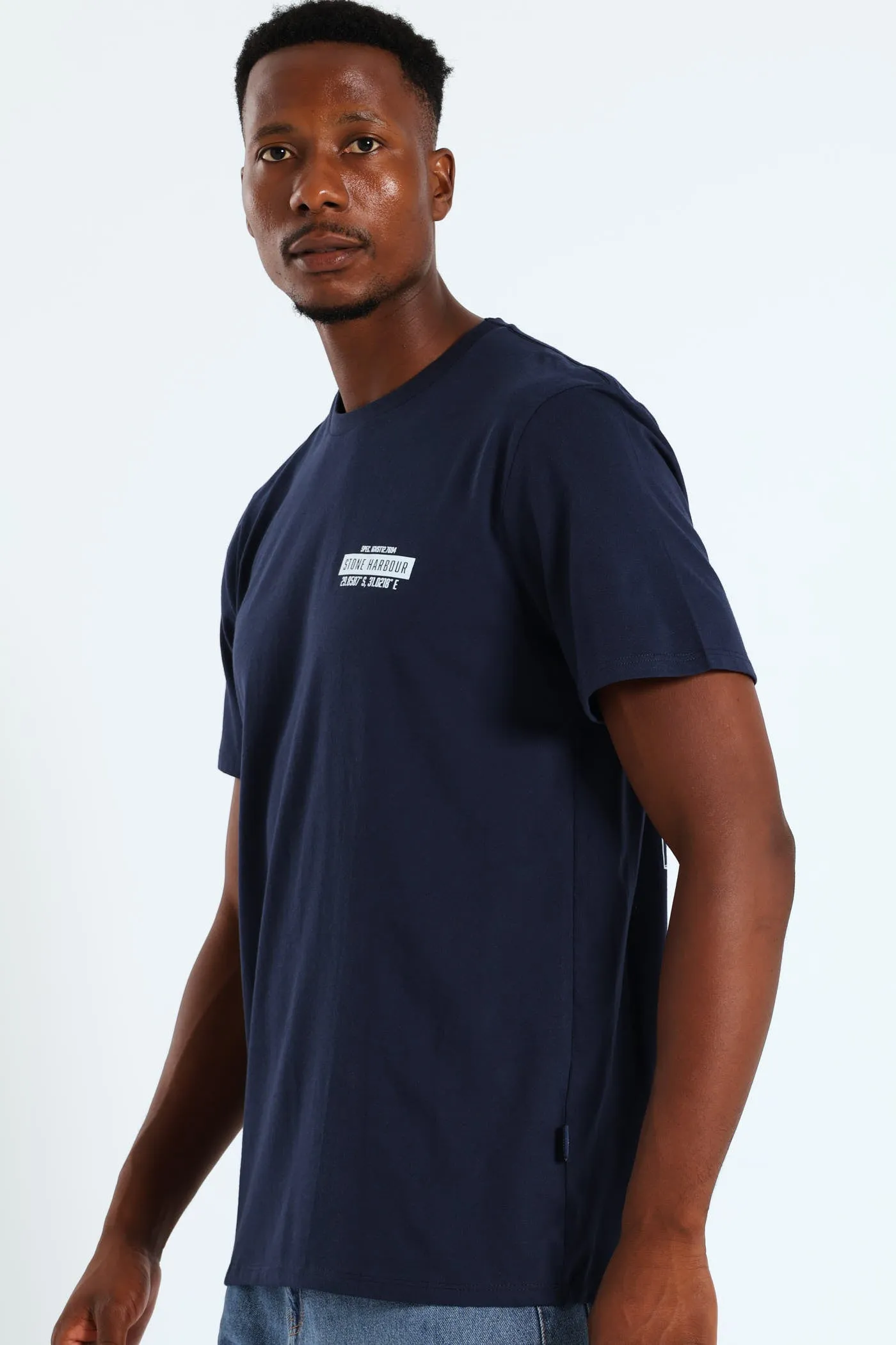 Topographic Front & Back Print Tee - Navy sold by Edgars product image thumbnail 3