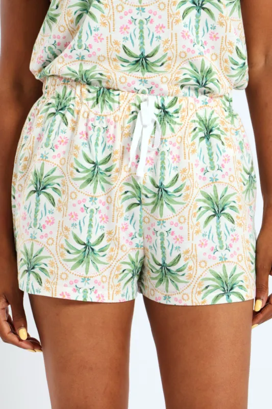 Palm Knit Short - White sold by Edgars