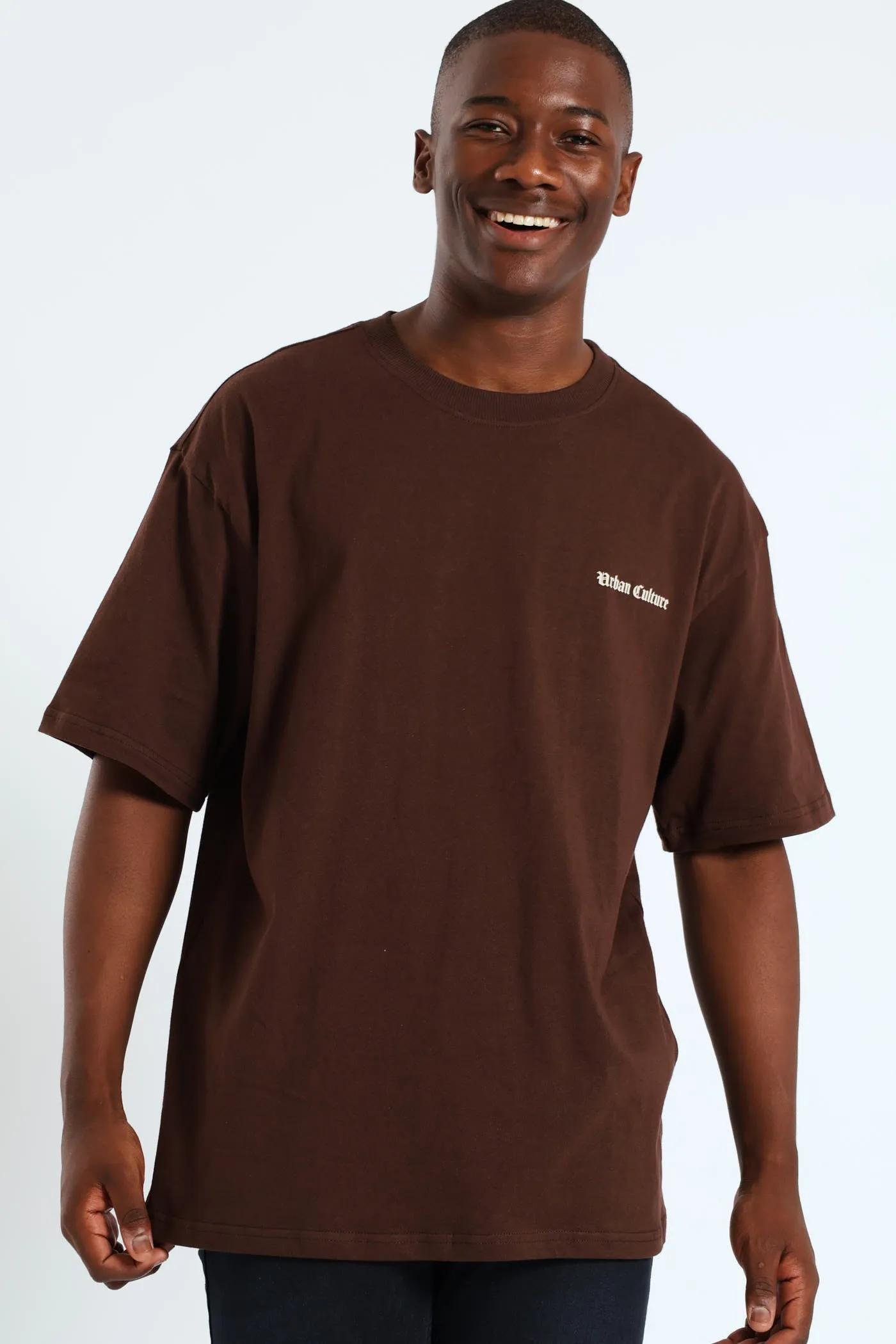Back Embroidery Tee - Brown sold by Edgars
