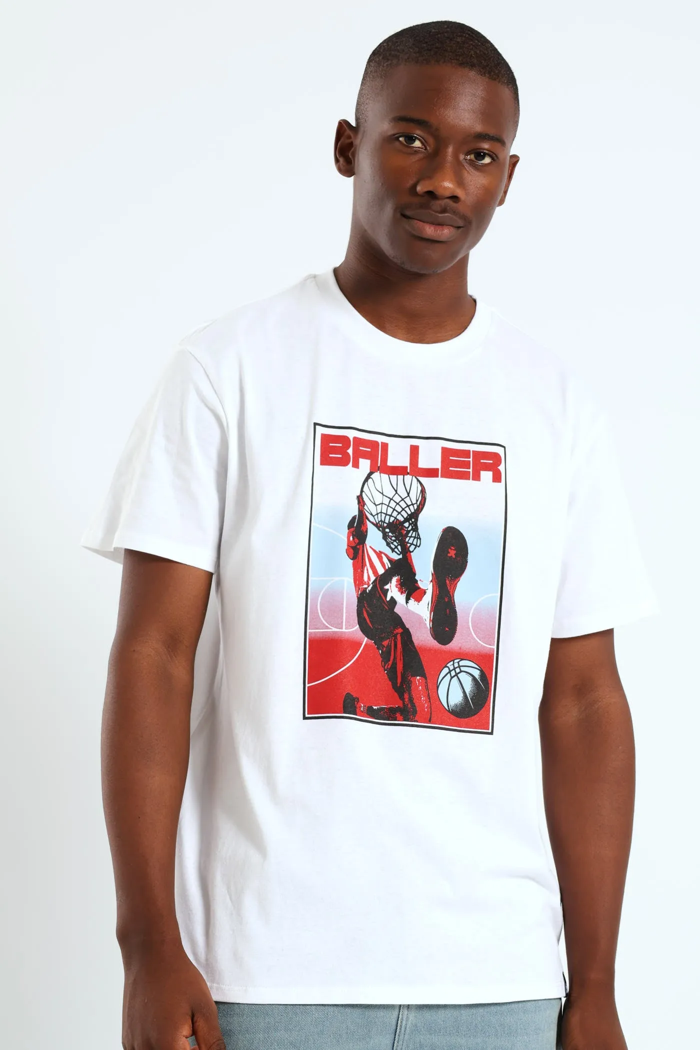Basketball Print Tee - White sold by Edgars