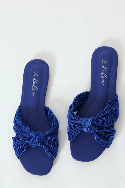 Knotted Cross Strap Sandal - Blue sold by Edgars 