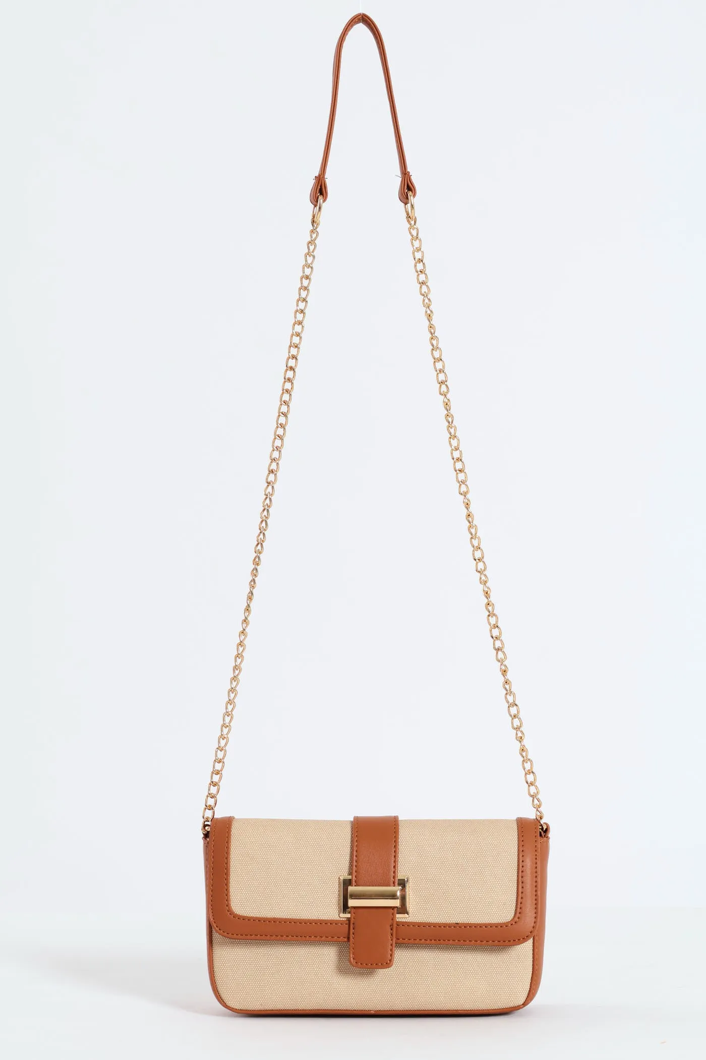 Front Tab Canvas Satchel Bag - Tan sold by Edgars product image thumbnail 4