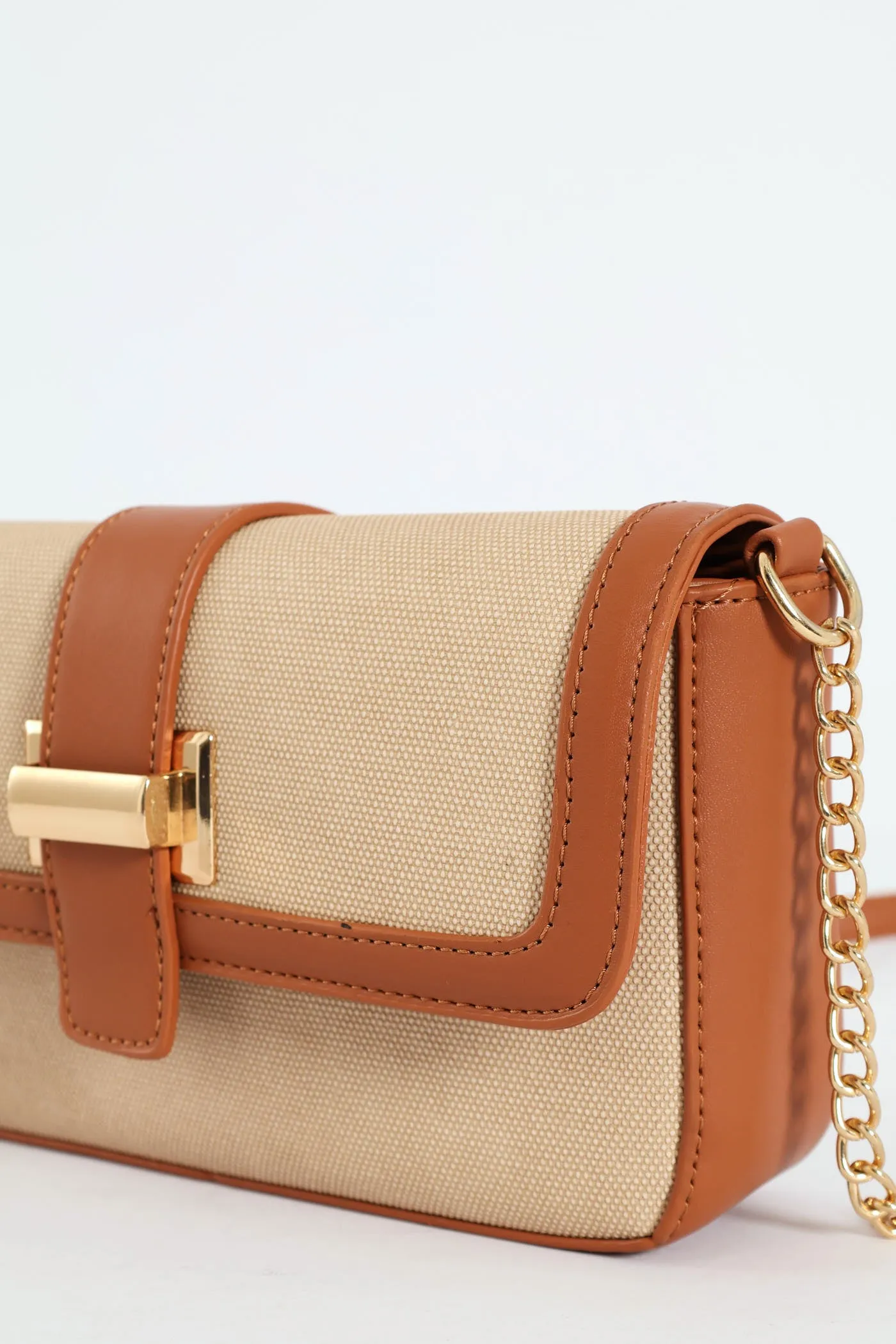 Front Tab Canvas Satchel Bag - Tan sold by Edgars product image thumbnail 5