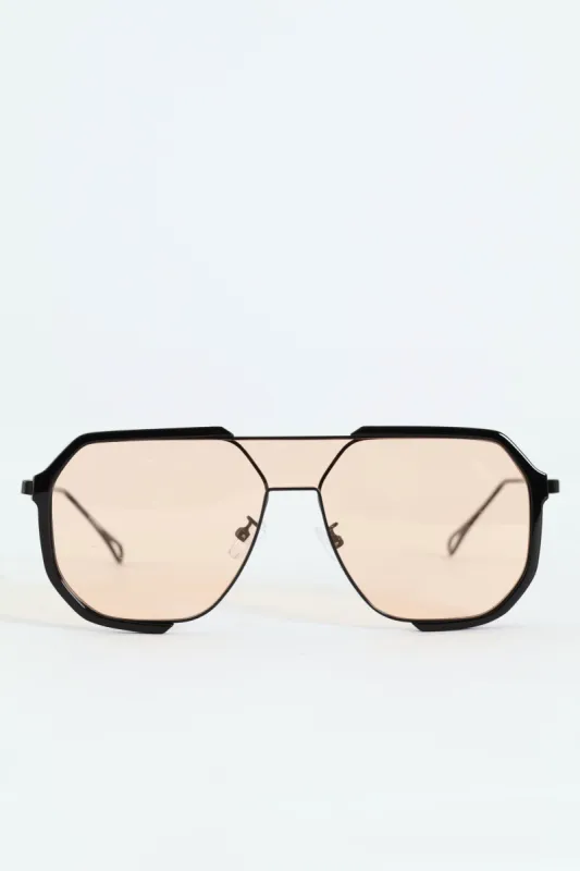 Metal Mono Aviator Sunglasses - Metallic Red made by Edgars