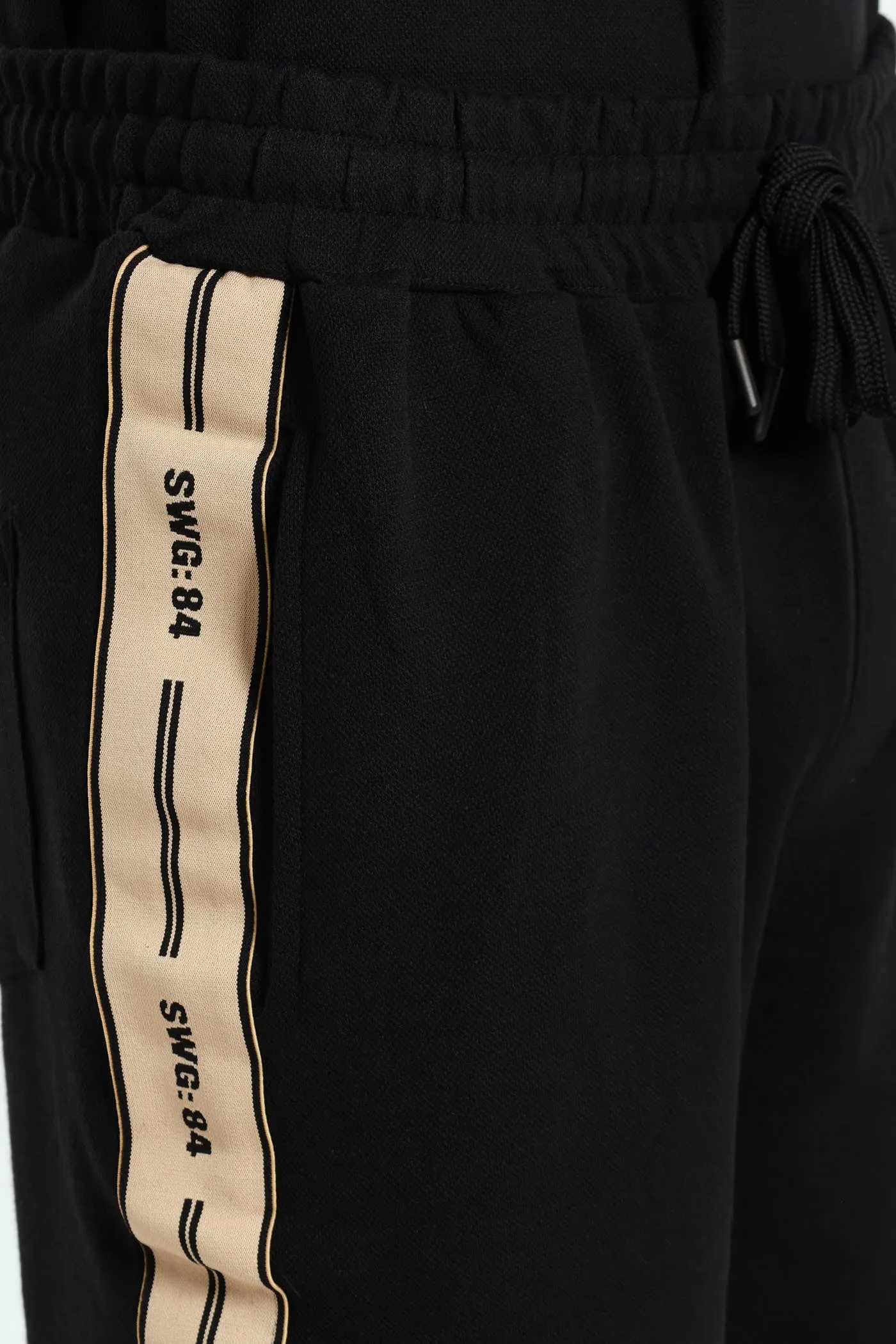 Pique Side Stripe Shorts - Black sold by Edgars product image thumbnail 4