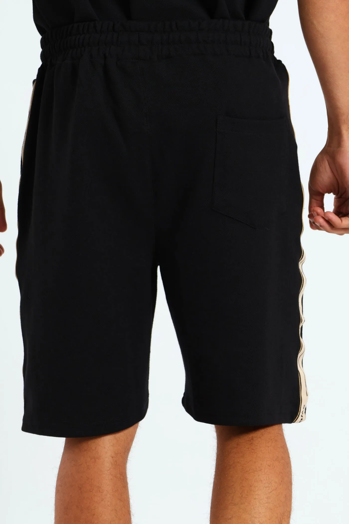 Pique Side Stripe Shorts - Black sold by Edgars product image thumbnail 3