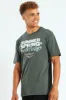 Heat Wave Front Print Tee - Dark Green sold by Edgars