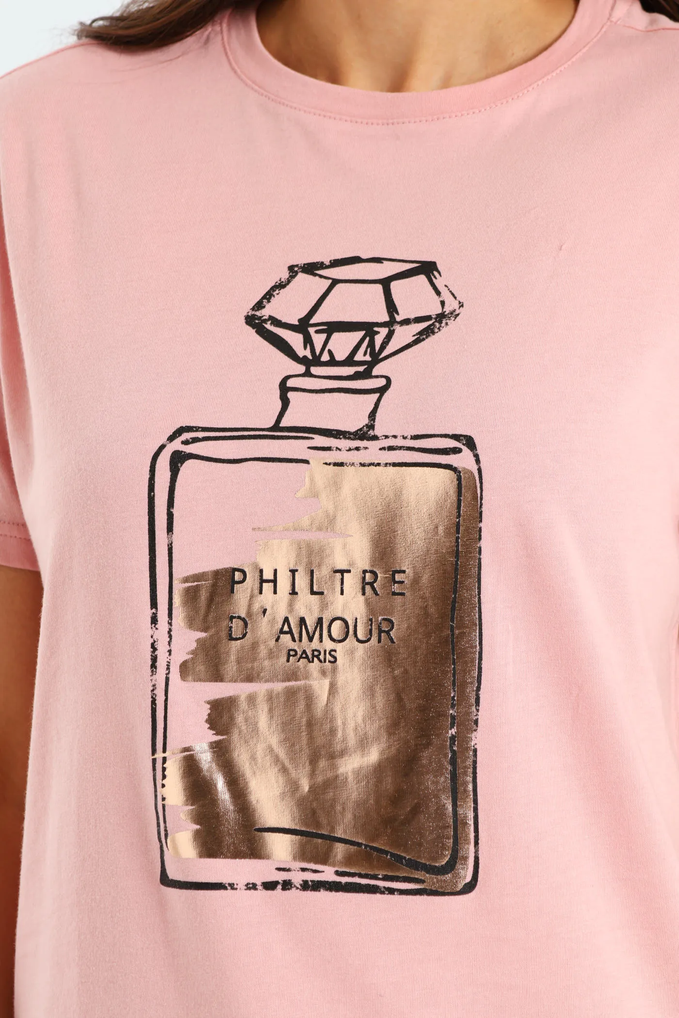 Perfume Bottle Foil Tee - Dusty Pink sold by Edgars product image thumbnail 4