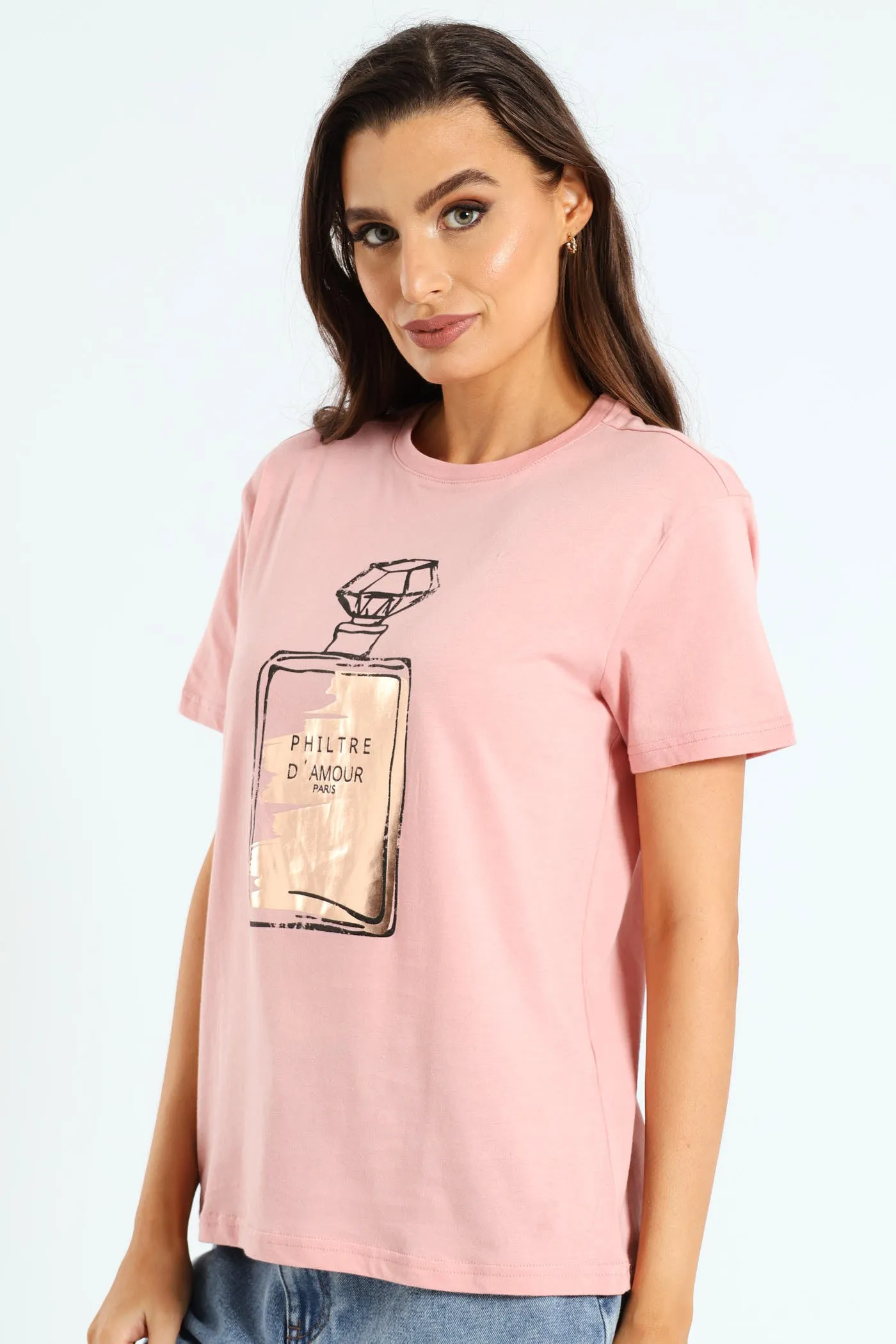 Perfume Bottle Foil Tee - Dusty Pink sold by Edgars product image thumbnail 2