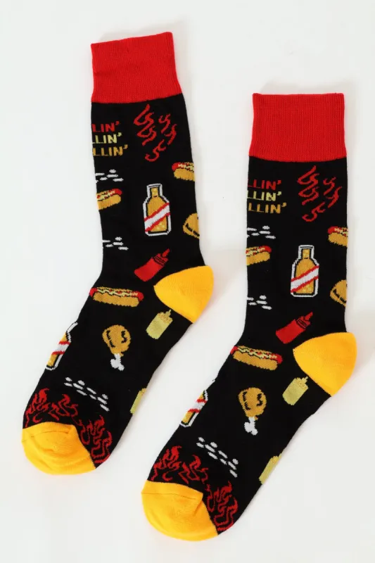Chill Grill Refill Happy Socks - Black sold by Edgars 