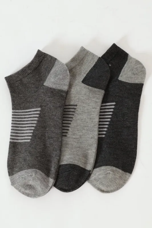 3 Pack Design Lowcut Socks - Grey sold by Edgars