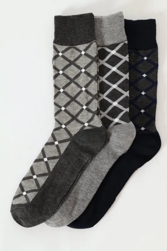3 Pack Anklet Socks - Grey/Navy/Charcoal sold by Edgars