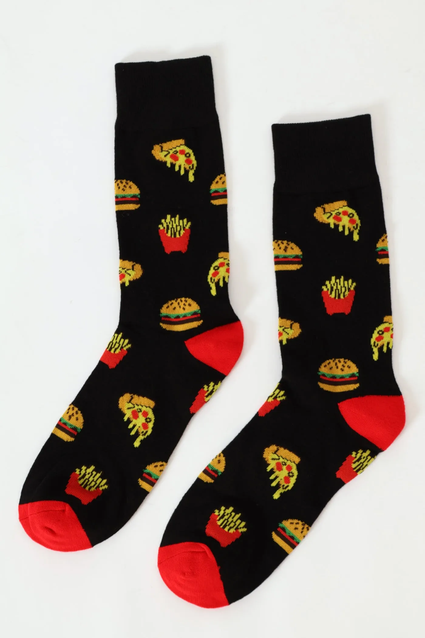 Single Food Print Anklet Socks - Black sold by Edgars
