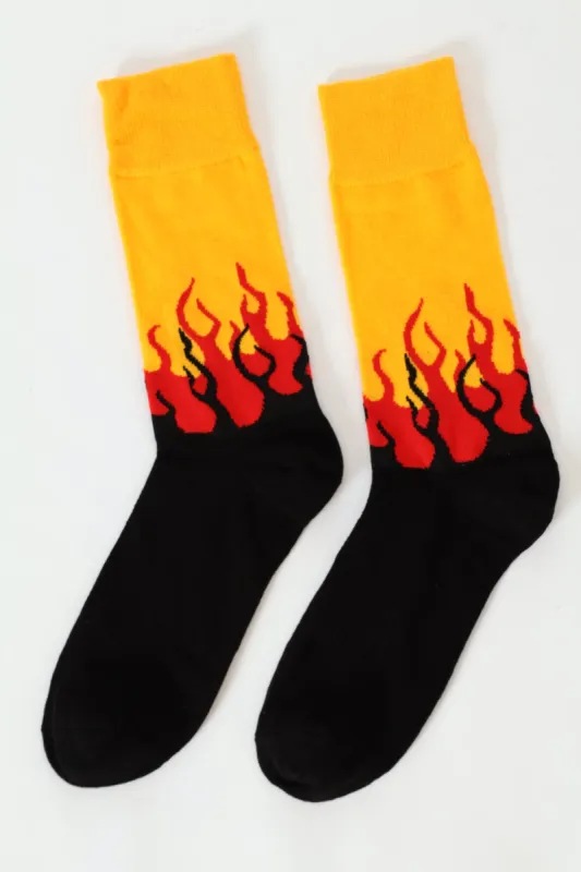 Single Flames Anklet Socks - Black sold by Edgars