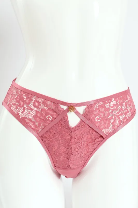 Lace & Mesh Strapping Bikini Panty - Rose sold by Edgars 