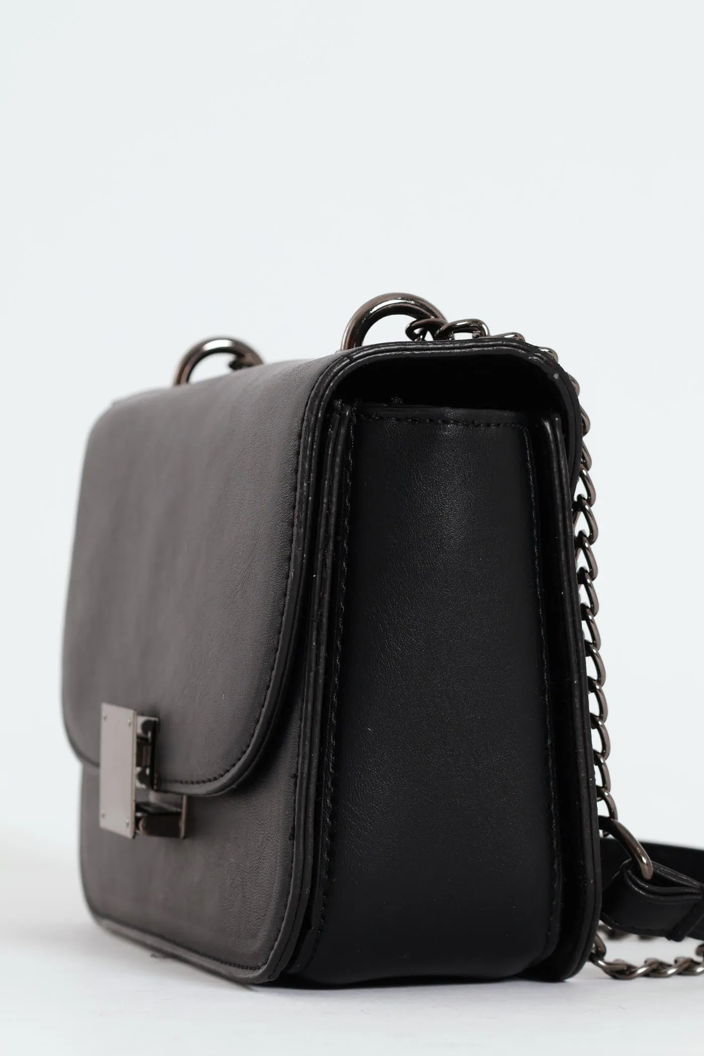 Gunmetal Front Clasp Satchel Bag - Black sold by Edgars product image thumbnail 2