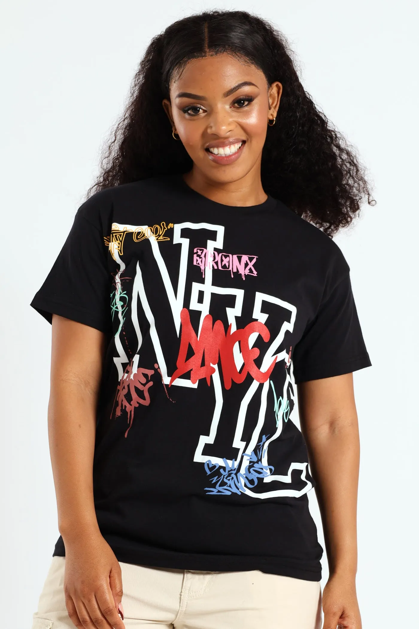 New York Graphic Oversized Tee - Black sold by Edgars