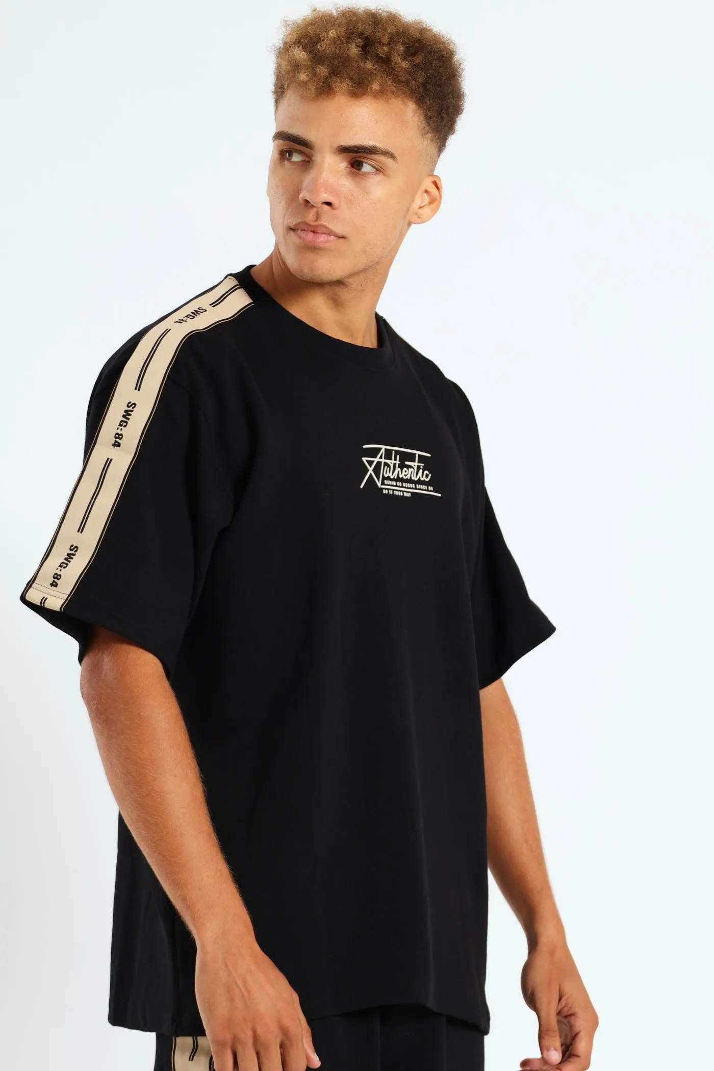 Pique Side Stripe Tee - Black sold by Edgars product image thumbnail 2