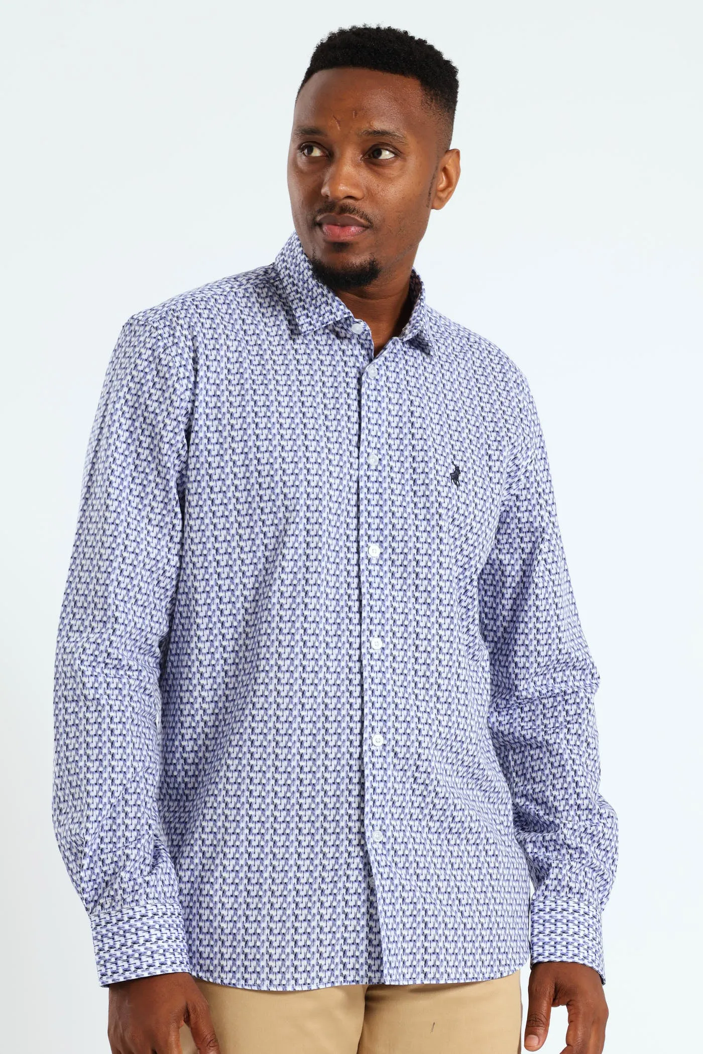Gonzo Geo Printed Long Sleeve Shirt - Navy sold by Edgars product image thumbnail 3