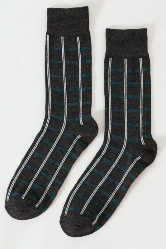 Single Stripe Socks - Charcoal sold by Edgars