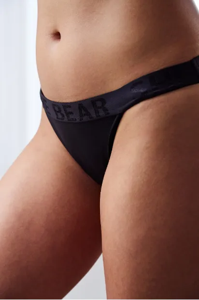 Microfibre Tanga Panties - Black sold by Edgars