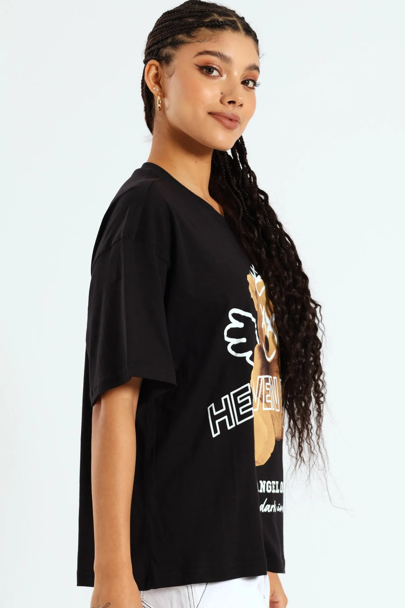 Oversized Printed Teddy Tee - Black sold by Edgars product image thumbnail 2