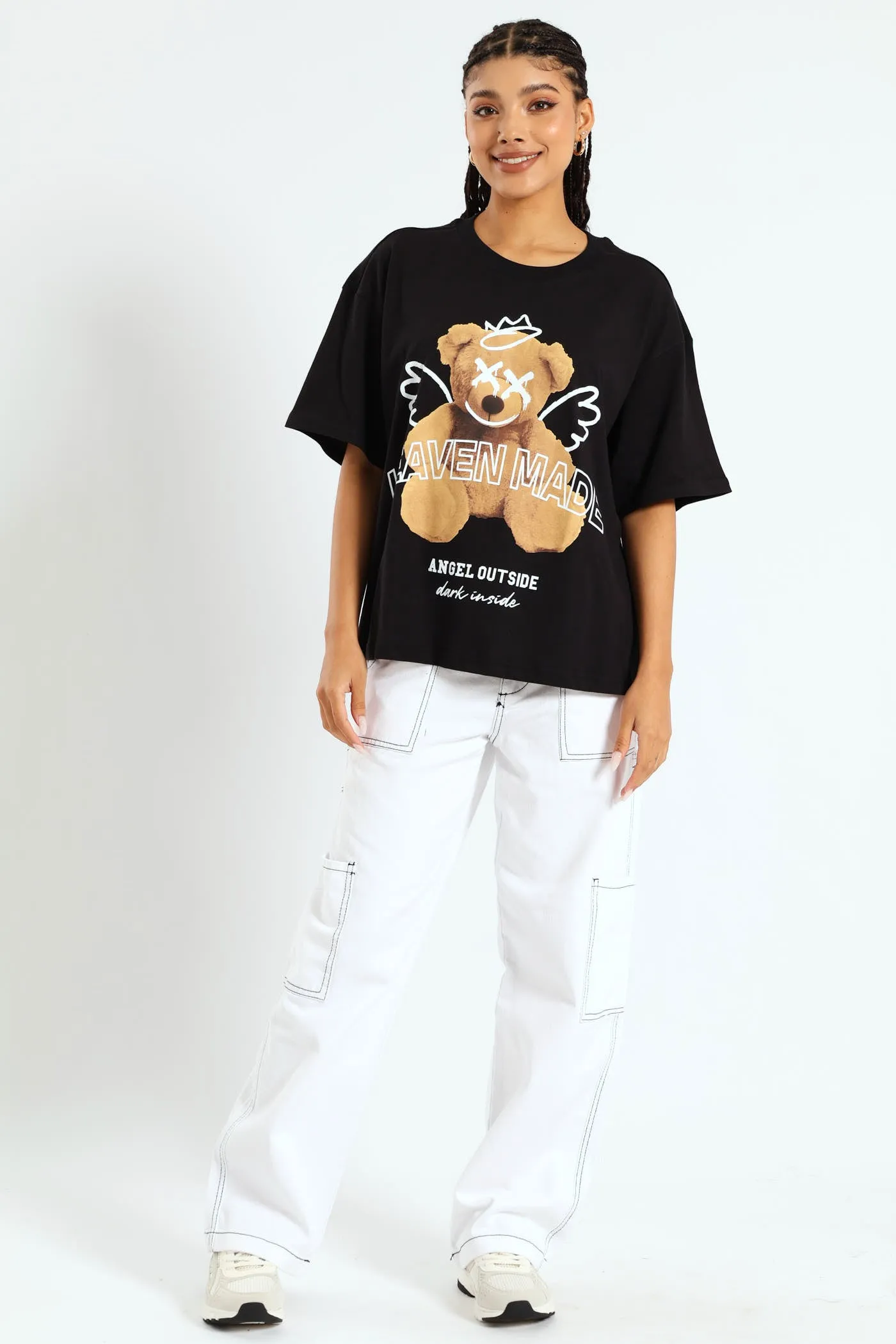Oversized Printed Teddy Tee - Black sold by Edgars product image thumbnail 4