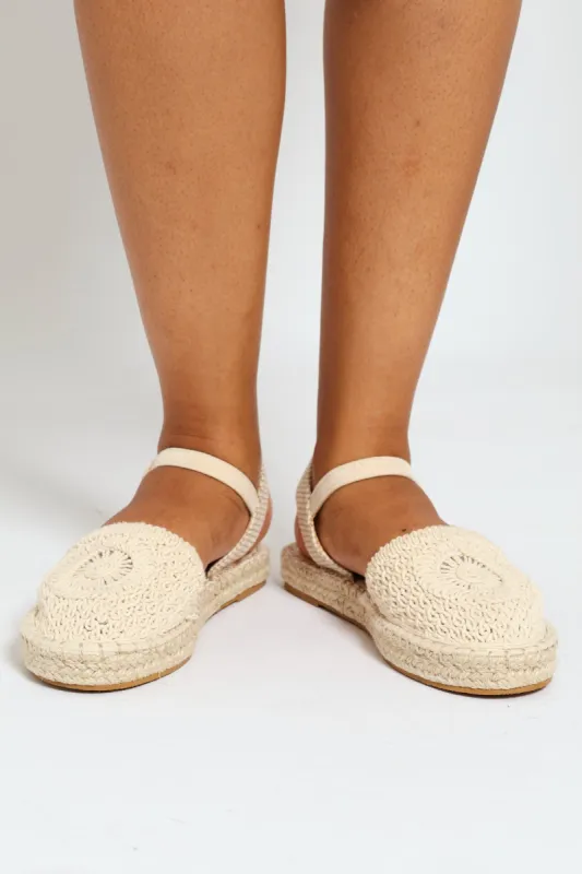 High Fashion Weave Espradrille With Ankle Strap - Natural sold by Edgars