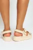 Raffia Velcro Slingback Sandal With Buckle Detail - Off White sold by Edgars 