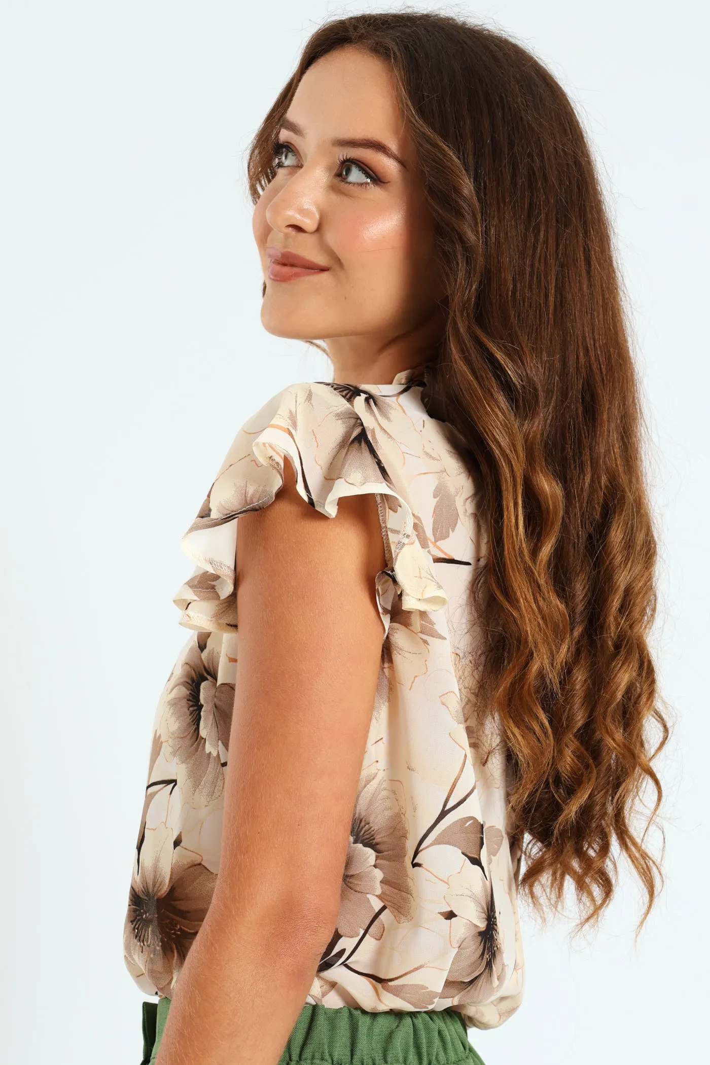 Frill Neck Keyhole Blouse - Black/White sold by Edgars product image thumbnail 2